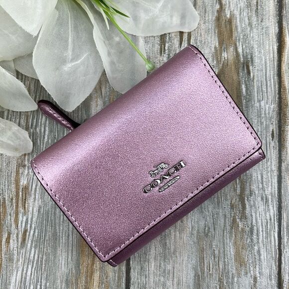 Coach Metallic Pink Micro Wallet Bag Purse - Picture 1 of 11
